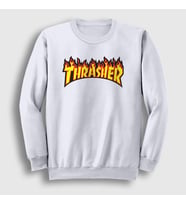 Presmono Unisex Beyaz Logo V1 Thrasher Sweatshirt 278262tt (Beyaz)