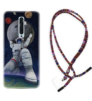 Oppo Reno 2Z 4 Lite 4 Pro 5 6 7 A31 Kılıf Boyun Asklı Rasta Silikon Astronot ve Dünya 1759