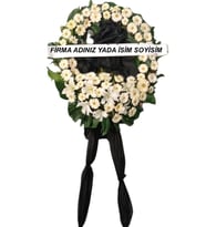 Beyaz Gerberalardan Çelenk Cenaze Tören Merasim Çelengi
