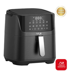 Yui M25 Maxifry Pro 5.5 Lt. Smart Dokunmatik Airfryer Sıcak Hava Fritöz Siyah (Siyah)