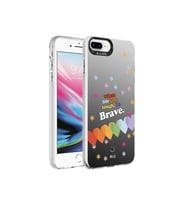 Apple iPhone 8 Plus Uyumlu Kılıf Desenli Zore Silver Sert Kapak (Kırmızı)