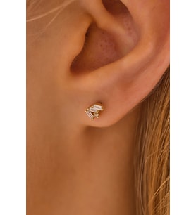 MOOM MÜCEVHERAT 14 Ayar Altın Tragus Küpe Baget Vidalı