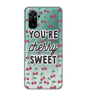 Redmi Note 10/Note 10S Uyumlu Kiraz Desenli Şeffaf Telefon Kılıfı