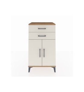 Hyperion Komodin Tek Raflı 2 Çekmeceli 2 Kapaklı 60x44x106 Çam-Aytaşı