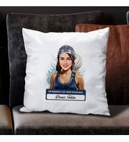 Kişiye Özel Hediye Karikatürlü Kadın Su Topu Oyuncusu Yastık