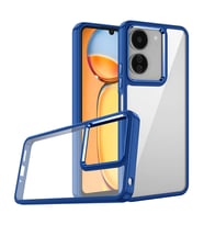 Xiaomi Poco C65 Kılıf Flora Buton,Kenar Çevresi Renkli Kılıf (Mavi)
