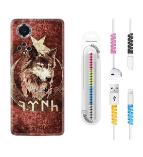 Huawei Nova Y70 Y90 Nova 9 SE  Kılıf Kablo Koruma Spiral Silikon Göktürk 3 1412