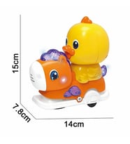 Pilli Müzikli İnteraktif Atlıkarınca Ördek - 15 cm Eğitici Bebek Oyuncağı