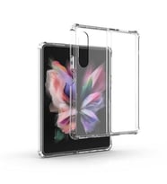 Coverzone Galaxy Z Fold 3 ile uyumlu K?l?f Z-Nitro Anti Shock Silikon Kapak Kamera Korumal? Anti?ok Airbag K�?e Korumal? Silikon ?effaf K?l?f