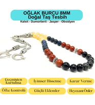 Sertifikalı Oğlak Burcu 8mm 33lük Doğal Taş Tesbih