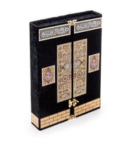 Mültezem Kabe Kapısı Kadife Kaplı Kuranı Kerim Seti (Siyah)