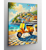 Kanvas Tablo Akdeniz Sokakları Ve Vespa