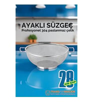 28 cm Süzgeç - Makarna Süzgeci Pirinç Meyve Süzgeci 304 Paslanmaz Çelik