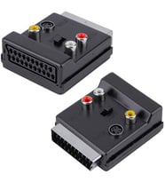 PowerMaster PM-3187 SCART Erkek Dişi - RCA + S-Video Anahtarlı Çift Yönlü AV Görüntü Ses Çevirici Adaptör (21 Pin)