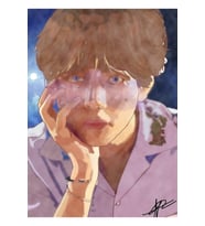 Yıldızlı Gece Kim Taehyung Tablo Ahşap Poster Dekoratif Kod1559