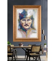 Altın Varaklı Çerçeveli Paspartulu Atatürk Tablo TR1609 (Gold)