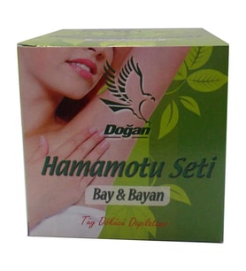 Hamamotu Seti Tüy Dökücü Toz Bay Bayan 100 Gr Kase Spatula Kolonyalı Mendil