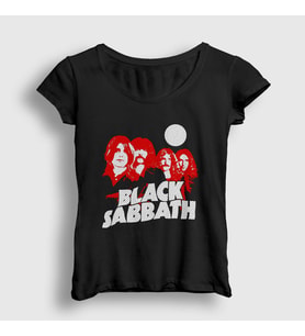 Presmono Kadın Siyah Band Black Sabbath T-Shirt 17334tt