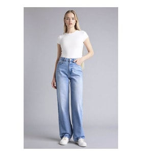 Defacto Straight Fit indigo Kadın Jean Pantolon G3542AX/NM85