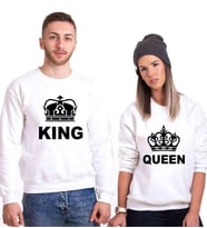Tshirthane King Queen Sevgili Kombinleri Sweatshirt Kombini (Tek Ürün Fiyatıdır.)