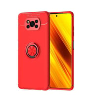 Xiaomi Poco X3 Kılıf Yüzüklü Magnetli Ravel Case (Kırmızı)