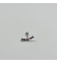 Cerrahi Çelik Gümüş Renkli Taşlı Küpe Tragus Helix Kıkırdak Piercing