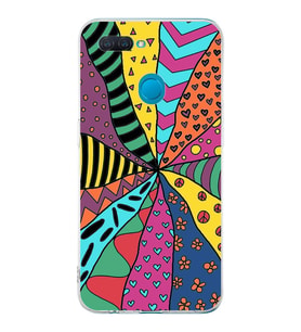 PrintiFy Oppo AX7 ile Uyumlu Retro Color 4  Kamera Korumalı Şeffaf  Kılıf