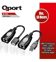 QPORT Q-UX2 60Metre USB Extender 2-li Paket
