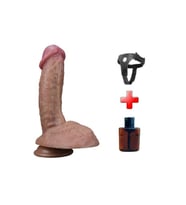 Belden Bağlamalı Yeni Nesil Çift Katmanlı 19,5 cm Realistik Dildo Penis