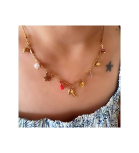 AYAKKABI CHARMLI ÇELİK KOLYE 41+6CM-GOLD RENK ACR6062