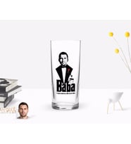 BK Gift Kişiye Özel Renkli Baskılı Godfather Baba Tasarımlı Rakı Bardağı-3 (Beyaz)
