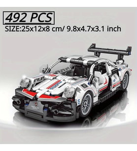 Technic Spor Araba 3D Lego BUILDING BLOCKS 492 Parça 6+ YAŞ Puzzle Çek-Bırak Araba Hediye