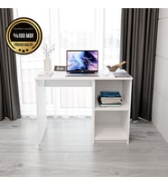MATİLDA Çalışma masası raflı kapaksız modern tasarım (Beyaz)