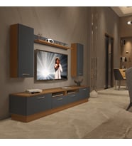 Decoraktiv Trendstyle 5220D Mdf Tv Ünitesi Tv Sehpası - Ceviz Antrasit (Antrasit - Ceviz)
