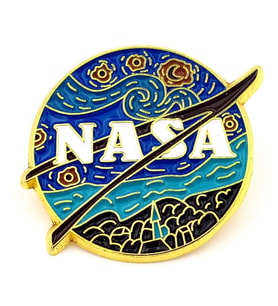 Nasa Van Gogh Yıldızlı Gece Uzay Gökyüzü Metal Rozet RX003