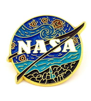 Nasa Van Gogh Yıldızlı Gece Uzay Gökyüzü Metal Rozet RX003
