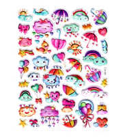 Sticker Kabartmalı Stiker Defter Planlayıcı Etiket (Ldd022)-24x19cm - Mutlu Bulutlar