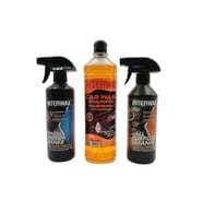 İNTERWAX 3'lü SET SUSUZ MOTOR TEMİZLEYİCİ 500 ML + ÇOK AMAÇLI DÖŞEME TEMİZLEYİCİ 500 ML + CİLALI OTO ŞAMPUANI 1000 ML.