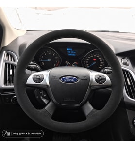 Ford Kuga Mk2 Direksiyon Kılıfı Alcantara Süet Monza Black Serisi Siyah 2012-2019