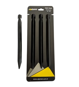Alpinist Alüminyum 6061 Çadır Kazığı 18 cm Siyah 4'lü