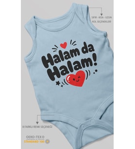 Halam Da Halam! Sıfır Kollu Bebek Zıbını %100 Pamuk