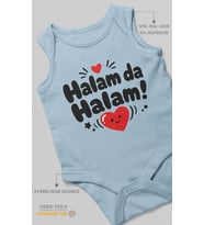 Halam Da Halam! Sıfır Kollu Bebek Zıbını %100 Pamuk