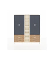 Arges Dolap 10 Raflı 8 Çekmeceli 2 Askılı 220x30x243 Aytaşı-Antrasit/Çam