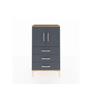 Arges Komodin 2 Raflı 3 Çekmeceli 2 Kapaklı 60x30x106 Çam-Antrasit