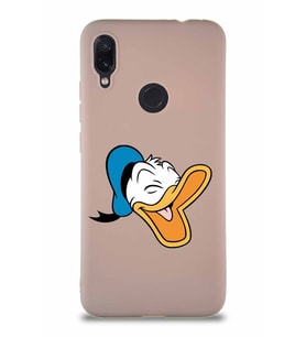 Xiaomi Redmi Note 7 Soft Premier Kapak Donald Duck-E Tasarımlı Silikon Kılıf - Pudra (Şeffaf)