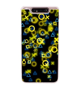 Samsung Galaxy A90   Kamera Korumalı  Kapak Semboller  Tasarımlı  Şeffaf Kılıf