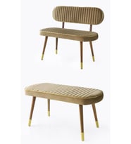 Göksu Sırtlı Ve Sırtsız Bank Takımı Mutfak Bench 102cm (KAHVE)