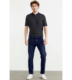 Skinny Fit Normal Bel Jean Pantolon - Koyu Mavi