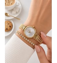 Dice Kayek Premium Vintage Kadın Kol Saati Gold Çelik Kordon 5 ATM Su Geçirmez Bileklik Hediyeli O20