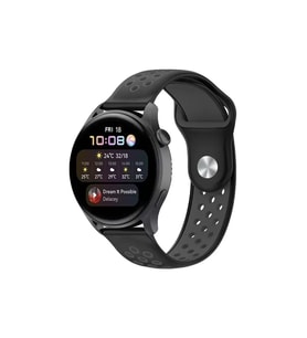Watch 22Mm Spor Delikli Kordon - Siyah-Füme